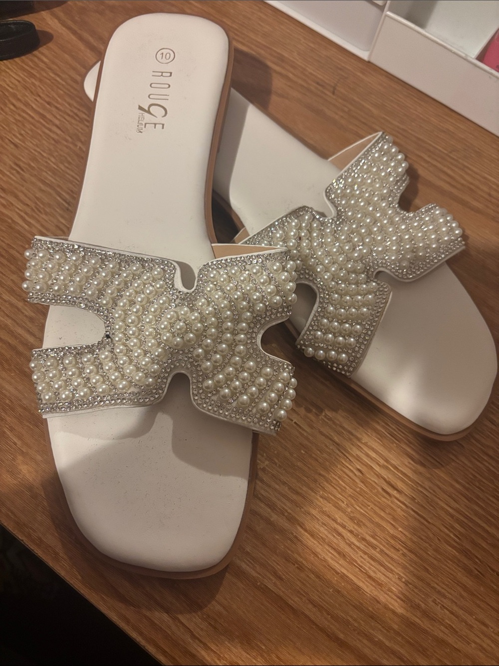 Bedazzled White Sandals